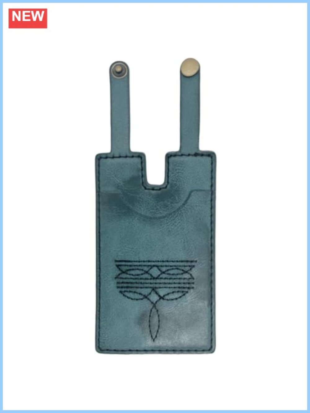 Leather Boot Wallet for Women Snap Strap Western Credit Card Holder